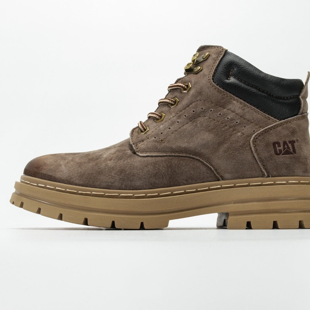 CAT Men's Nubuck Leather Mid-Top Casual Boots