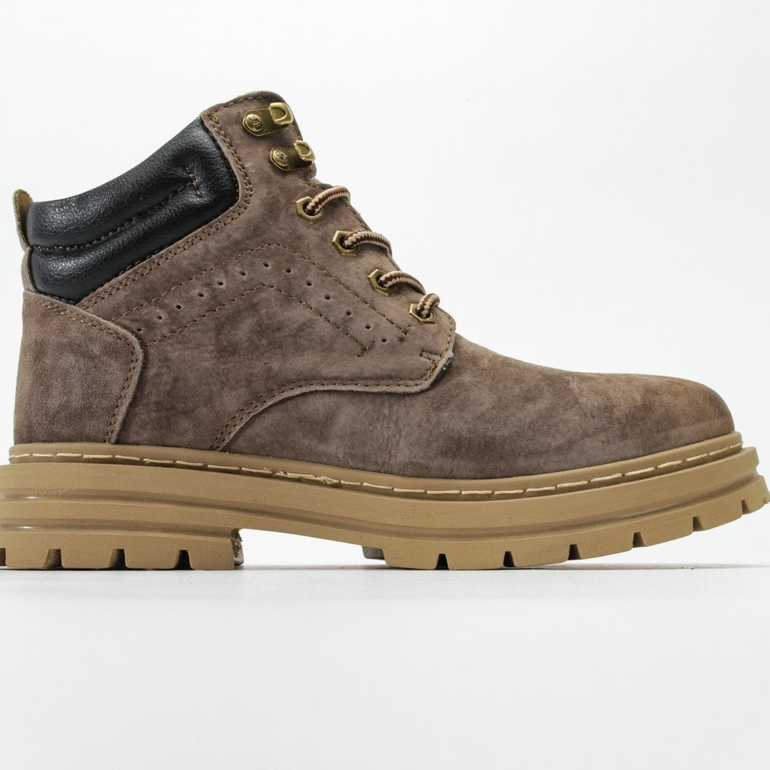 CAT Men's Nubuck Leather Mid-Top Casual Boots