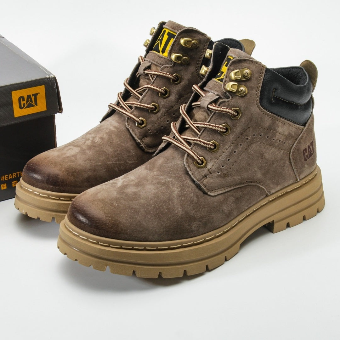 CAT Men's Nubuck Leather Mid-Top Casual Boots