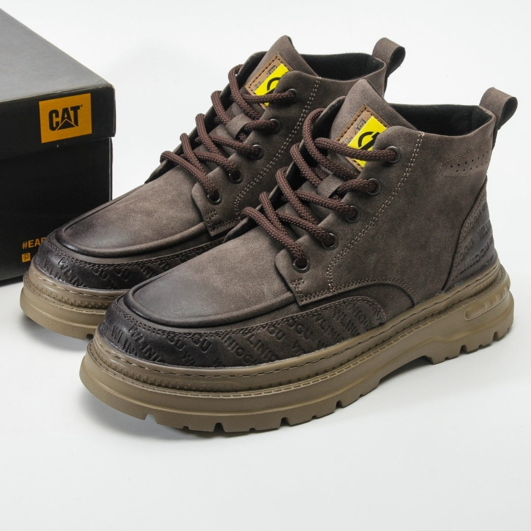 CAT Caterpillar Men's Nubuck Leather Mid-Top Boots