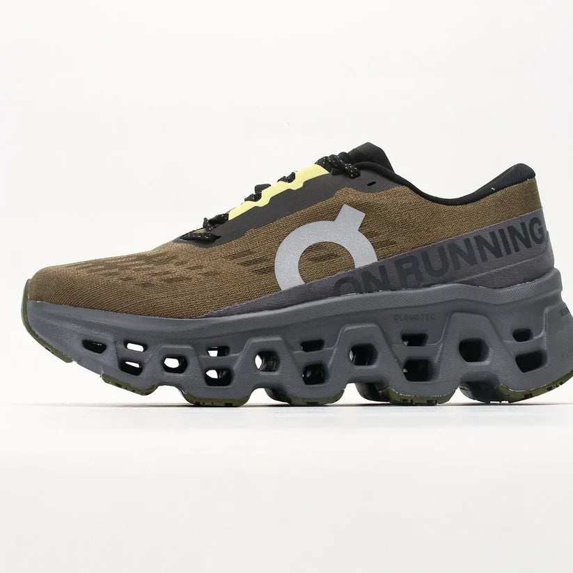 On Running Cloudmonster 3 Shoes - Olive, CloudTec Cushioning
