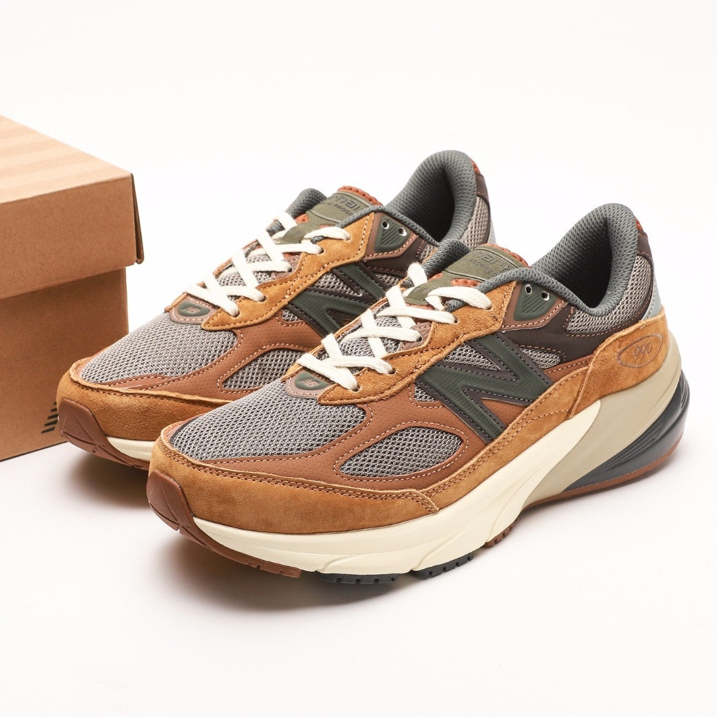 New Balance 990v6 Tan & Olive Retro Sneakers