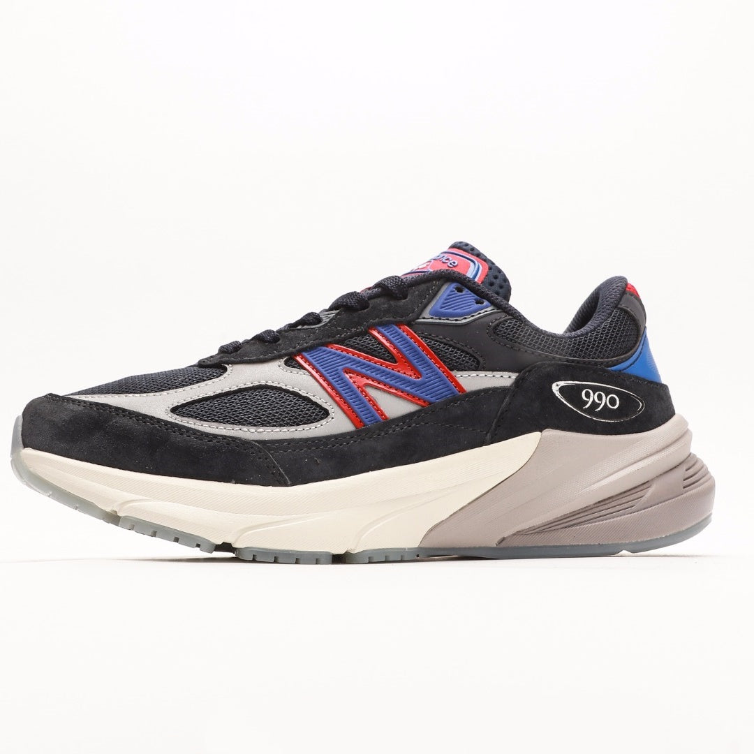 New Balance 990v6 Black, Blue & Red Sneakers