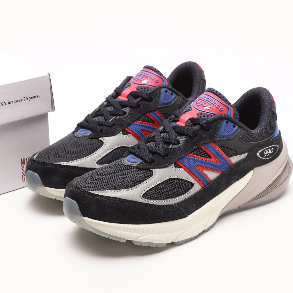 New Balance 990v6 Black, Blue & Red Sneakers