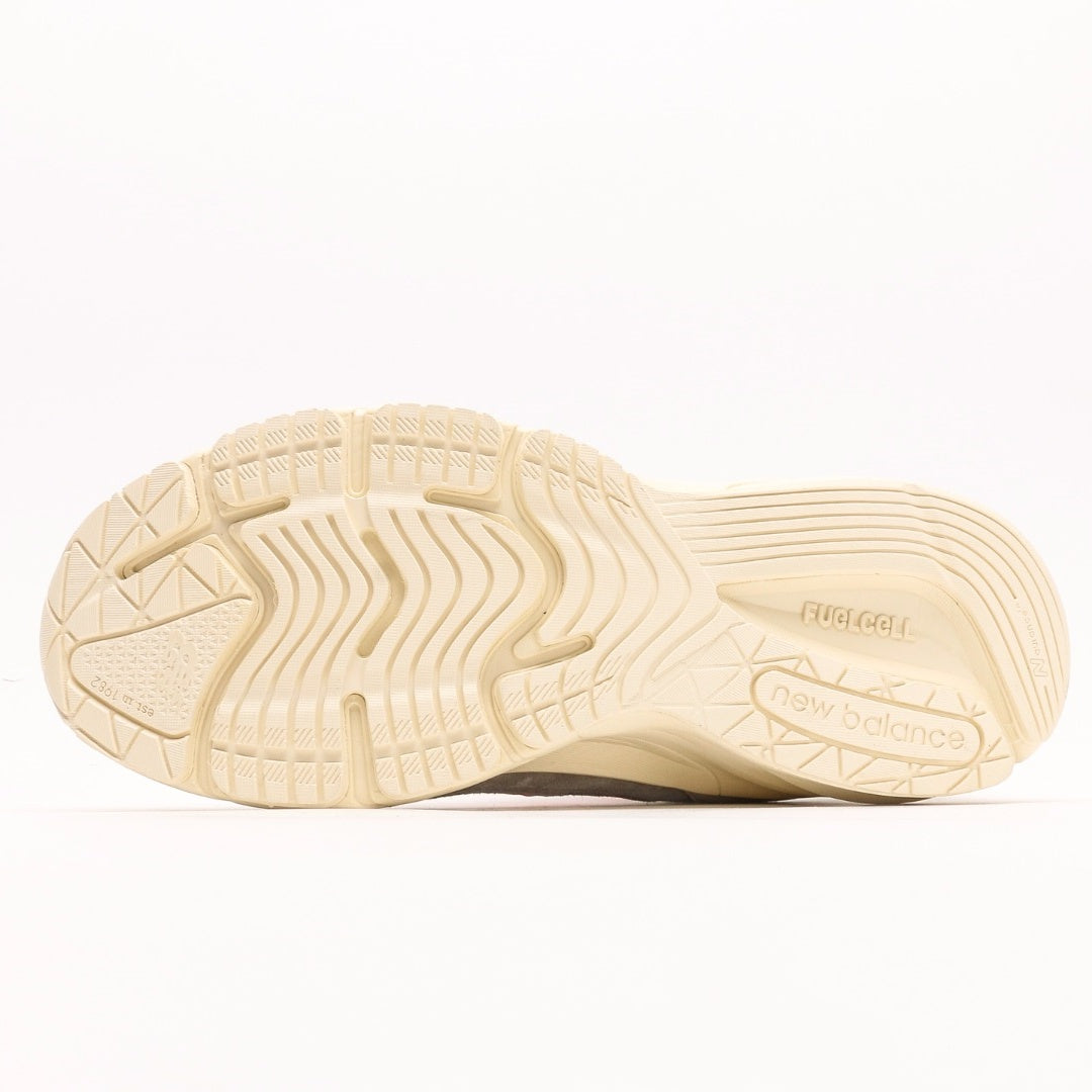 New Balance 990v6 Cream & Grey Sneakers with Orange Accents