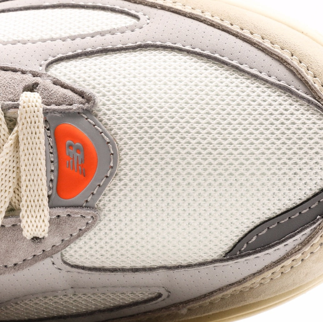 New Balance 990v6 Cream & Grey Sneakers with Orange Accents