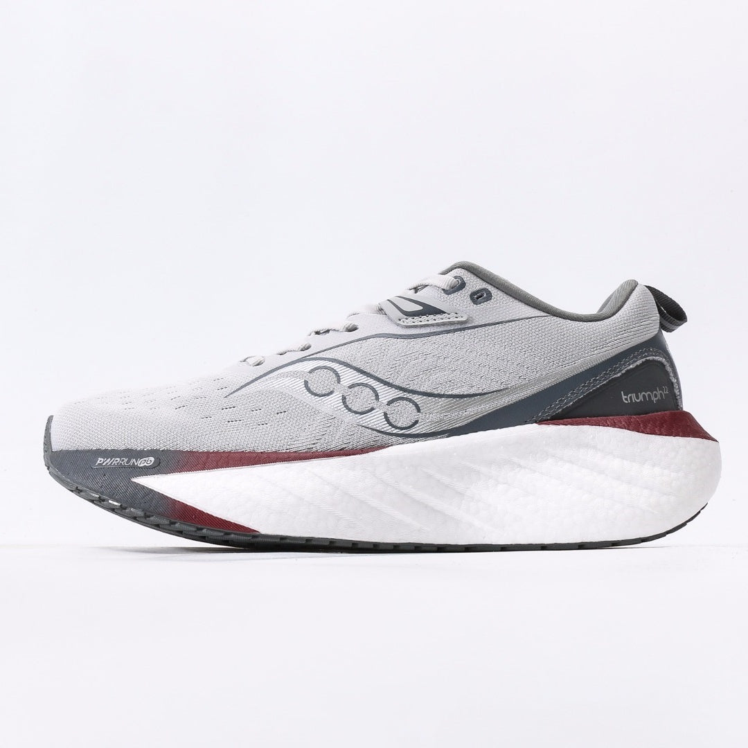 Saucony Triumph 22 Grey & Burgundy Running Shoes