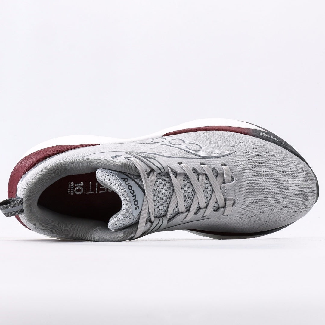 Saucony Triumph 22 Grey & Burgundy Running Shoes