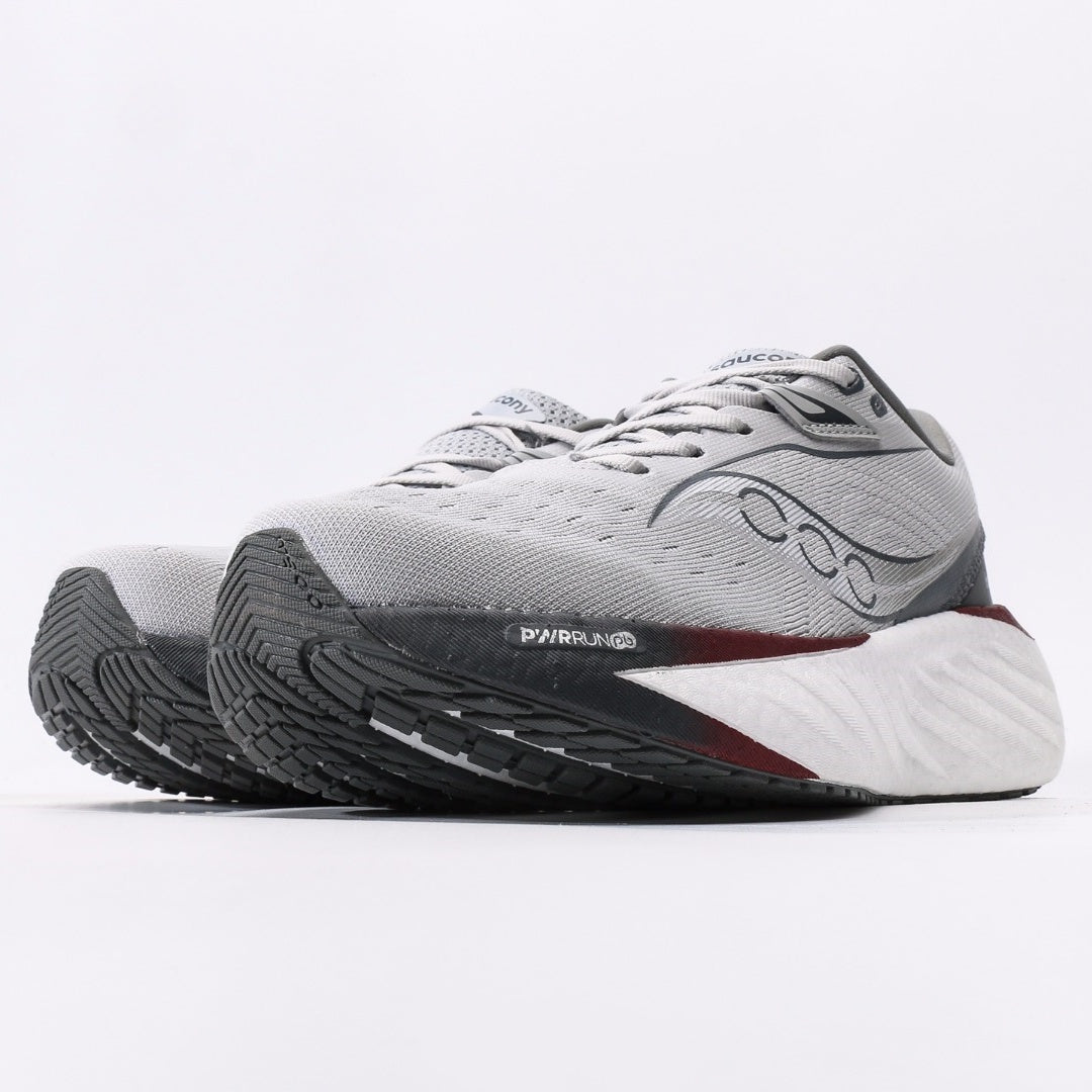 Saucony Triumph 22 Grey & Burgundy Running Shoes