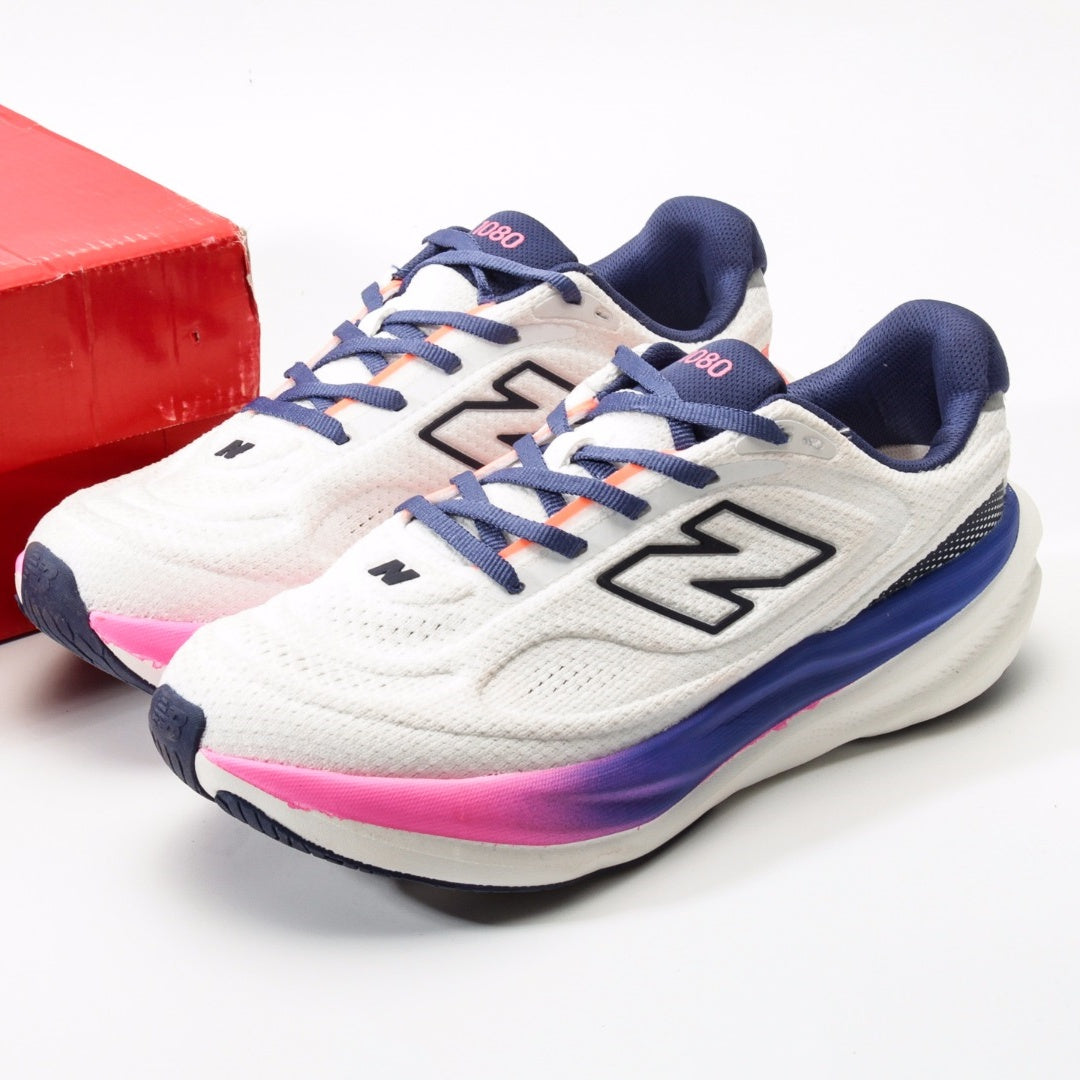 New Balance 1080 Cream, Blue & Pink Sneakers